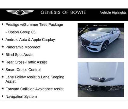 2023 Genesis G80 3.5T Sport AWD is a White 2023 Genesis G80 3.8 Trim Sedan in Bowie MD