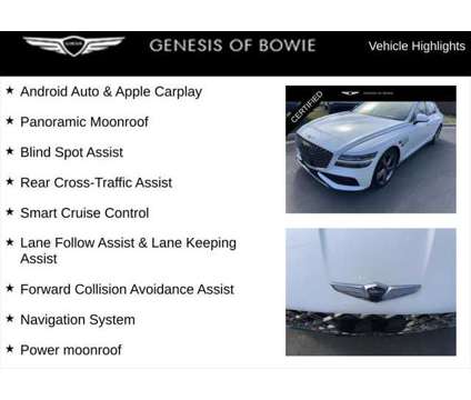 2023 Genesis G80 3.5T Sport AWD is a White 2023 Genesis G80 3.8 Trim Sedan in Bowie MD