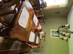 Oak dining table with 6 chairs