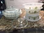 Vintage Pyrex Green Daisy Bakeware