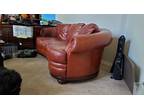 Leather Sofa Wooden base