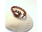 Copper Flower Crystal Ring