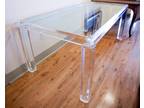 Exquisite Karl Springer style contemporary Lucite table glass top