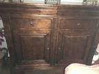 Mahogany solid wood Buffet, has 2 velvet silver ware drawers and 2 drawers for