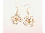 Gold Butterfly Earrings with Swarovski Pearl
