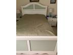 Queen platform bed with 4 drawers and dresser with mirror
