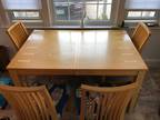 Solid wood dining room table