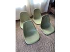 Set Of 4 Herman Miller Eames Style Fiberglass Shell Chairs Lime Green