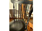 Antique Chairs set of 4. 19th Century Brace Back Windsor Chairs with Saddle Seat