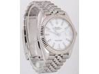Rolex DateJust II WHITE Fluted 18K Gold Stainless Steel JUBILEE 41mm 126334