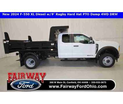 2024 Ford F-550SD XL w/9ft. Rugby Hard Hat PTO Dump 4WD DRW is a White 2024 Ford F-550 Car for Sale in Canfield OH