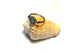 Bronze Ring with Blue Zircon Crystal