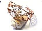 Copper Cuff Bracelet with Swarovski Pearls