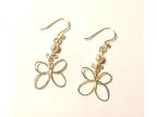 Gold Butterfly Earrings w/Swarovski Pearl