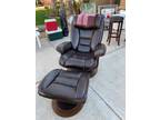 Genuine leather recliner and foot rest