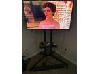 Tv stand 50 inch smart flat screen and sound bar with sub