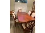 Cherrywood dining room table and hutch