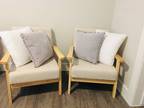 Fabric armchair set of 2