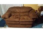 Brown Suede Sofa and loveseat