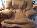 Double Recliner, Brown Fabric