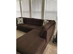 Dark brown L shaped sofa with chaise