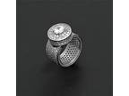 Wholesale hip hop silver micro pave ring