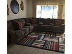 3 piece brown material sectional