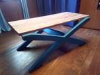Beautiful coffee table! Toped with Ceder, all solid wood! [phone removed]