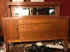 Antique tiger paw oak buffet