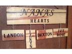 Solid cedar wooden wall decor. Simple give us the names of your loved one and we