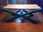 Beautiful solid wood coffee table topped with solid cedar!!