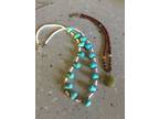 Turquoise beaded necklace with 15 beads