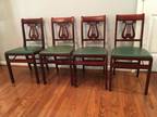4 Antique Stakmore Music Folding Chairs