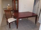 Dining table with leaf, 8 chairs, mahogany, very good condition