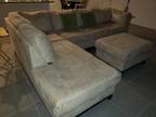 Sectional sofa, excellent condition, 3 pc., beige microfiber