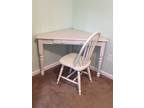 Small wood corner desk and matching chair