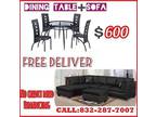 Dining Table and Sectional Sofa Couch on Sale