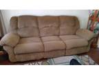 Medium brown fabric couch