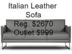 Giuseppe Nicoletti Coco Leather Sofa Reg. $2670. Outlet