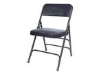 Chiavari Chairs Larry - Black Vinyl Metal Folding Chair