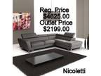 Nicoletti Leather Delancey Sofa Sectional - Furniture Now