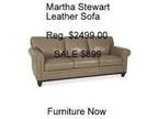 Martha Stewart Bradyn All Leather Sofa Reg.$2499. Furniture Now -