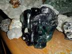 Beautiful Very Large 8.32 lbs of Natural Fluorite Skull Carving.{Antique}