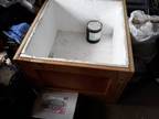 Insulated wooden crate with lid