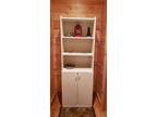 Whitw wood Cabinet shelf storage