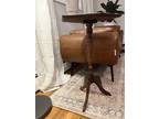 Vintage Hexagonal Tripod Wood / Wine Table / Plant Stand / End Table Antique
