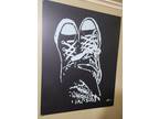 Original Art. Large Acrylic punk rock Converse and 501's 22 inches by 29 inches.
