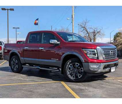 2023 Nissan Titan Platinum Reserve is a Red 2023 Nissan Titan Platinum Reserve Car for Sale in Aurora CO