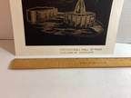 Etched Paper Sketch Black And Gold Pro Football Hall Of Fame - Canton, Ohio