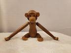 Articulated Wooden Monkey Kay Bojes Style Figure Danish Mid-Century 5" Vintage